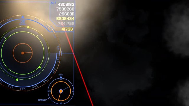 Reflection of attack by laser weapons. Head-Up Display. Game. Science fiction