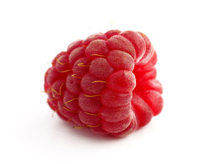 Berry raspberries on white background