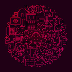 Contact Us Line Circle Concept