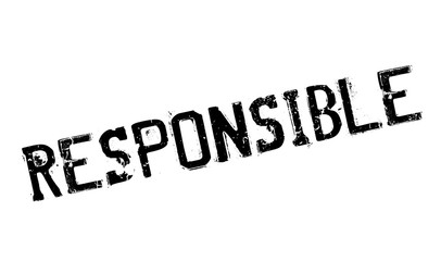 Responsible rubber stamp. Grunge design with dust scratches. Effects can be easily removed for a clean, crisp look. Color is easily changed.