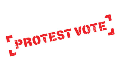 Protest Vote rubber stamp. Grunge design with dust scratches. Effects can be easily removed for a clean, crisp look. Color is easily changed.