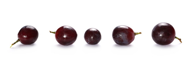 Dark grapes, isolated on white background