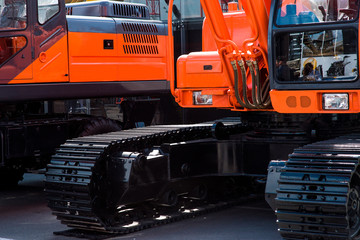 Close up shot of a caterpillar bulldozer.