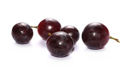 Dark grapes, isolated on white background