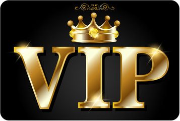 VIP card with crown - obrazy, fototapety, plakaty