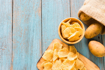 Crispy potato chips, potato