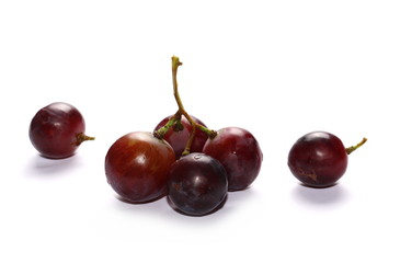 Dark grapes, isolated on white background