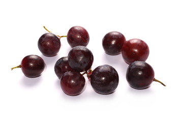Dark grapes, isolated on white background