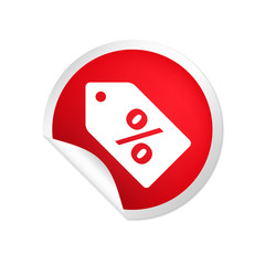 runder Sticker rot Rabatt Ettiket