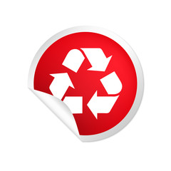 runder Sticker rot Recycling