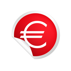 runder Sticker rot Euro