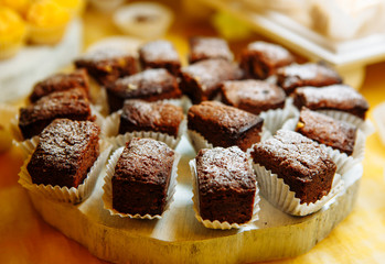 Sweet buffet - chocolate cakes, food