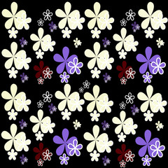 Color flowers isolated on background. Vector illustration.