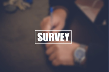 survey text, business internet and technology concept