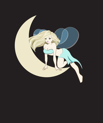 fairy and moon