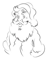 Cartoon image of amazed santa claus. An artistic freehand picture.