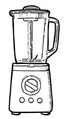 Cartoon image of blender. An artistic freehand picture.