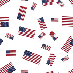 United States of America seamless pattern with Flag. Flat vector illustration EPS 10