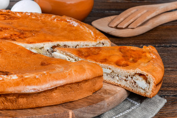 Homemade cake in decor