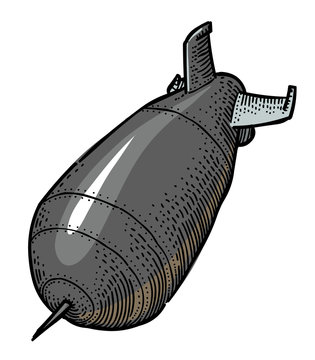 recommend clip art: Cartoon image of falling bomb. An artistic freehand picture.