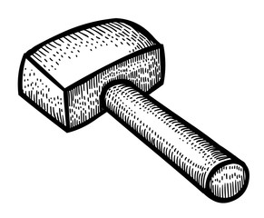 Cartoon image of hammer. An artistic freehand picture.