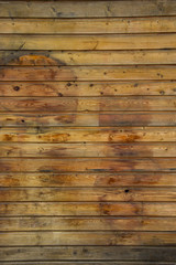 Horizontal background of wooden boards varnished