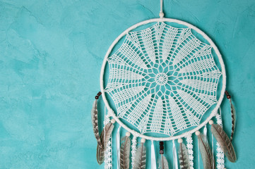 Cream crochet doily dream catcher