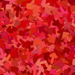 Seamless random arrow pattern background - vector design from red toned rotated rounded arrows