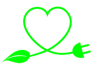 énergie renouvelable cœur prise électrique