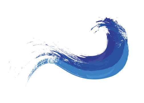blaue welle pinselstriche