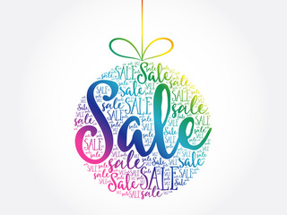 SALE ball word cloud collage, lettering collage background