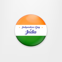 Made in India. illustration of banner and badge for colorful India. Indian Independence Day concept background with Ashoka wheel. Illustration.
