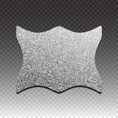 Premium quality silver label over white background. Silver Sign Shiny Luxury Badge.