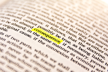 Book Highlighted Word Yellow Fluorescent Marker Paper Old Keyword Consequence