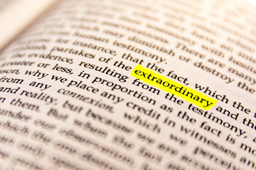 Book Highlighted Word Yellow Fluorescent Marker Paper Old Keyword Extraordinary