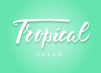 Summer vector design for card or flyer with handlettering.