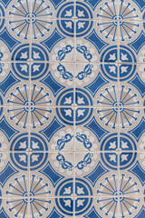     Azulejos, Portugal, detail, blue and white color 
