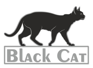 Logo with cat. 