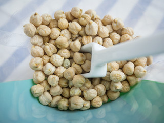 Chick peas in Plastic bag