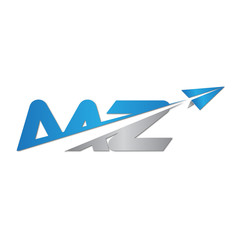 MZ initial letter logo origami paper plane