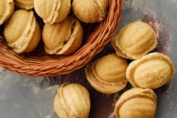 Delicious cookies nuts with condensed milk