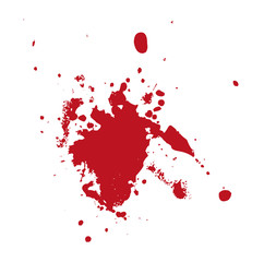 Blutspritzer oder Weinspritzer auf weißem Hintergrund