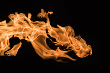 Flame of fire on a black background 4