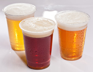 beer in plastic cups