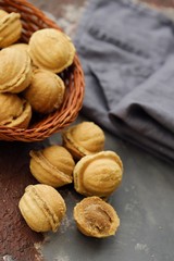 Delicious cookies nuts with condensed milk 
