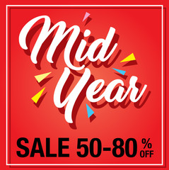 Mid year sale banner template
