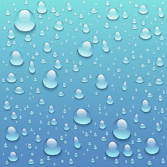 vector Water drops on glass. rain drops on clear window