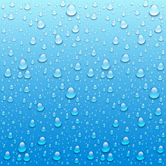 vector Water drops on glass. rain drops on clear window