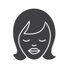 Dreaming girl glyph icon