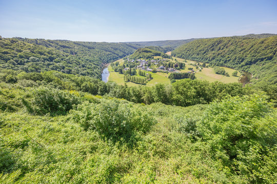 The Semois meander around Frahan seen from Rochehaut